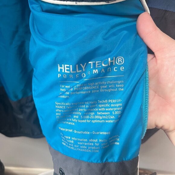 Helly Hansen Men's Waterproof Jacket L/G Helly Tech Performance Blue/White - Picture 6 of 8